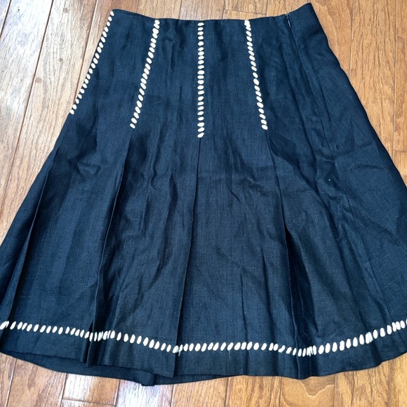 White + Warren Dresses & Skirts - White & Warren Black & White Linen skirt